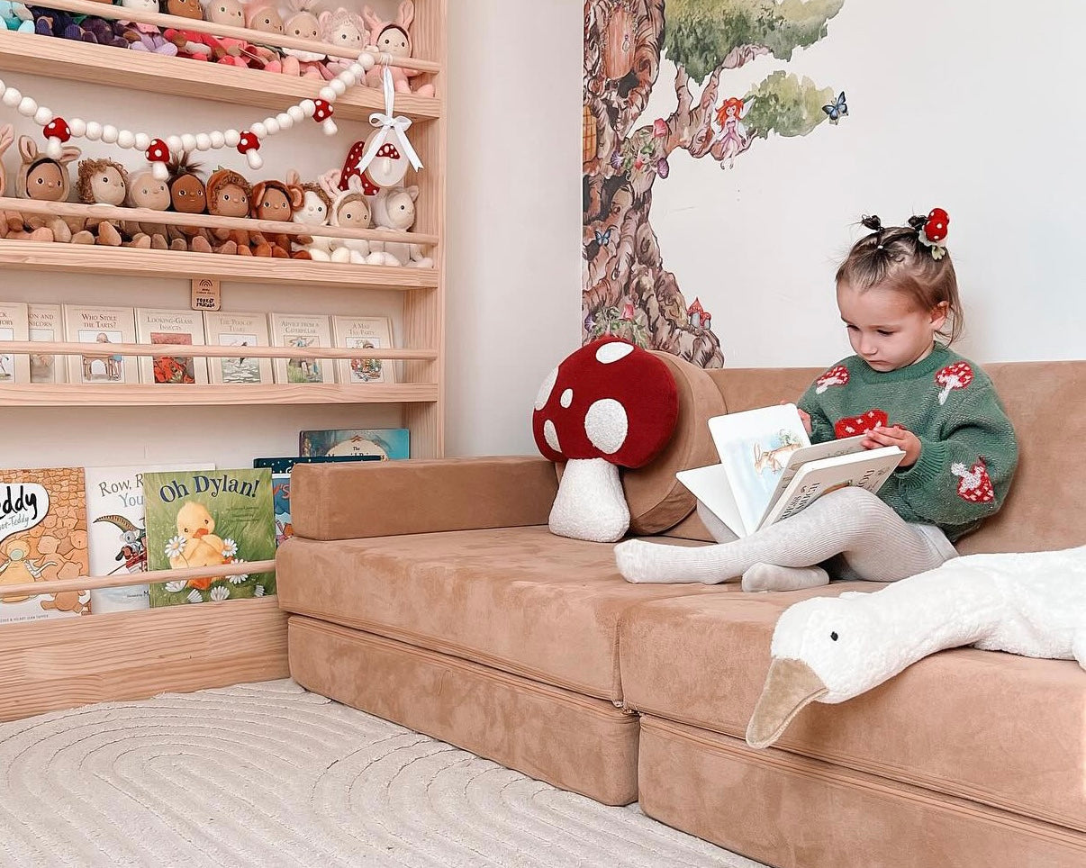 Gingerbread Play Couch in Microsuede