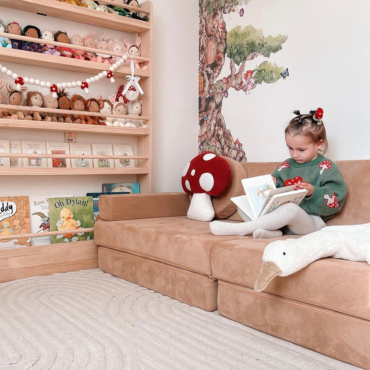 Gingerbread Play Couch in Microsuede