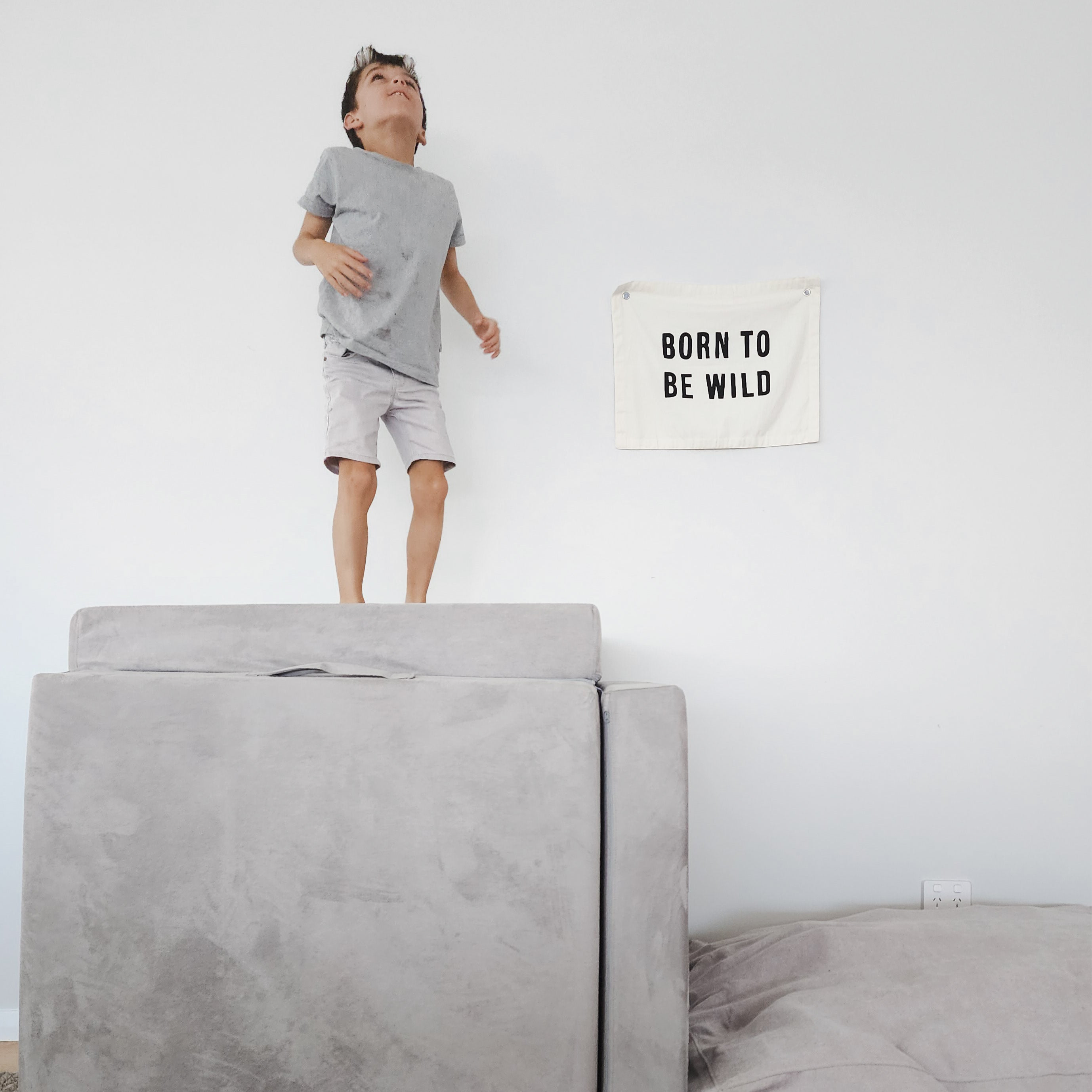 Stormy Play Couch in Microsuede