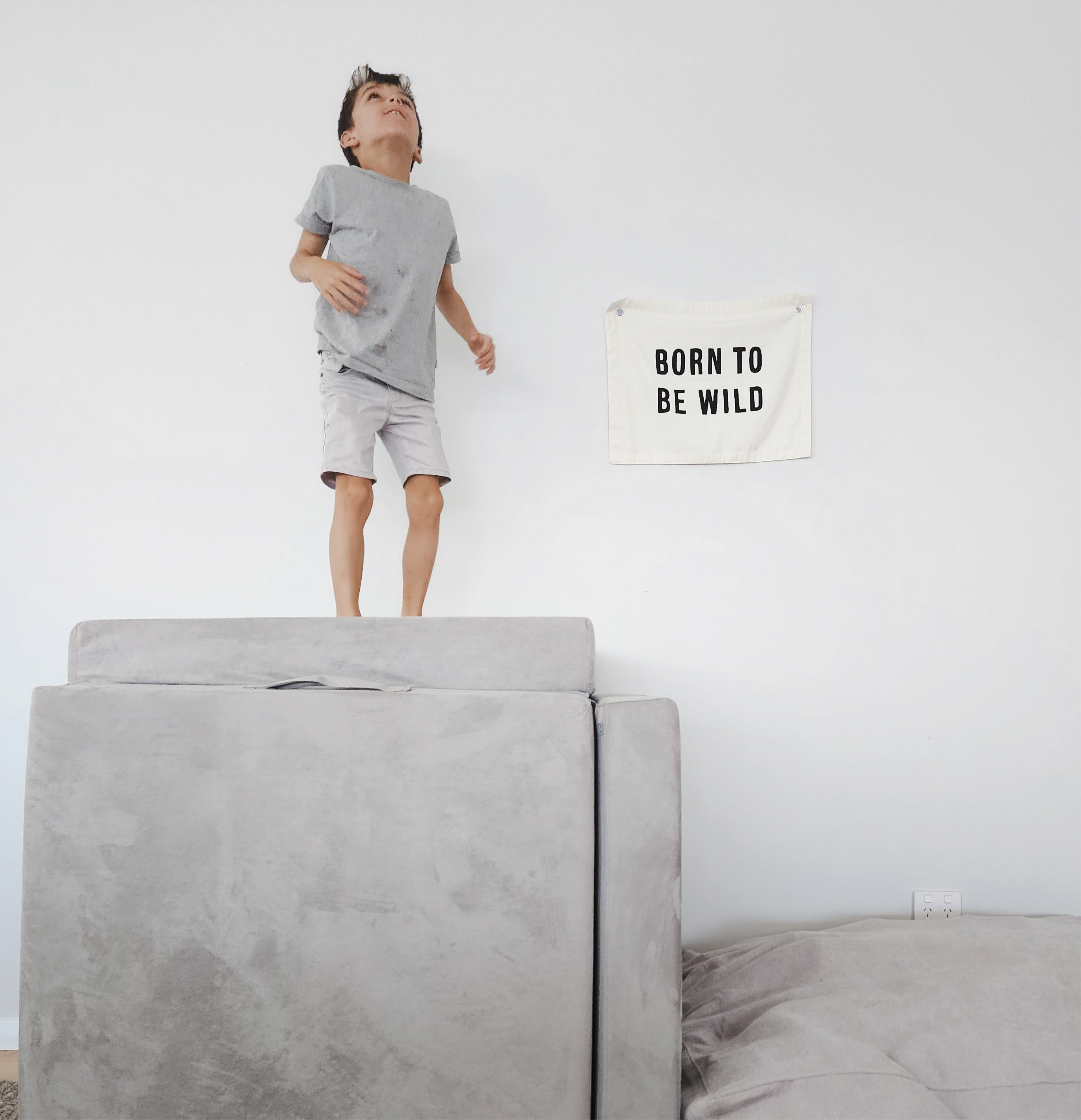 Stormy Play Couch in Microsuede