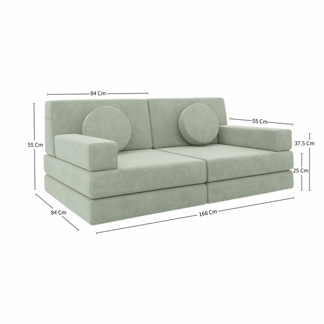 Sage Play Couch in Microsuede