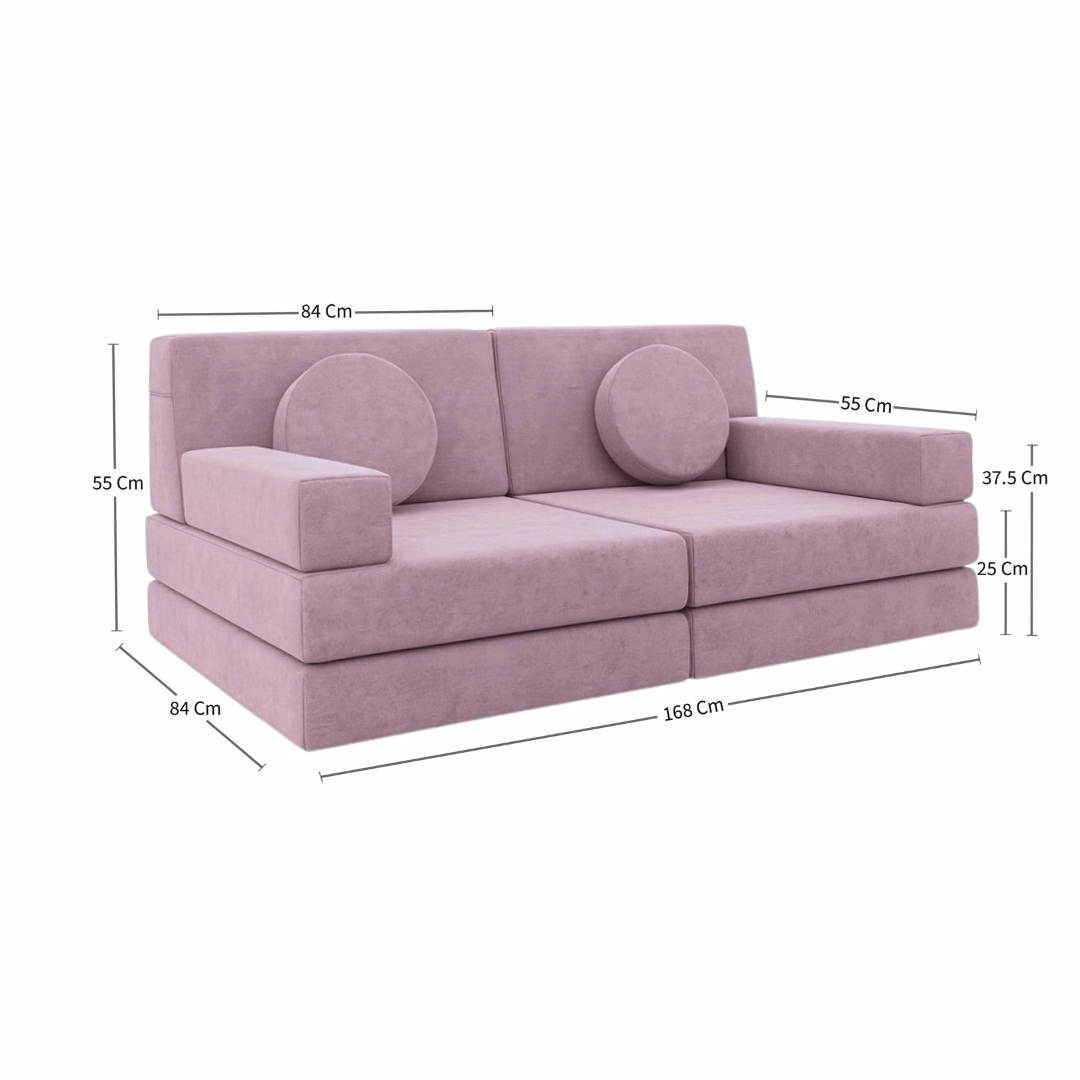 Lilac Play Couch in Microsuede