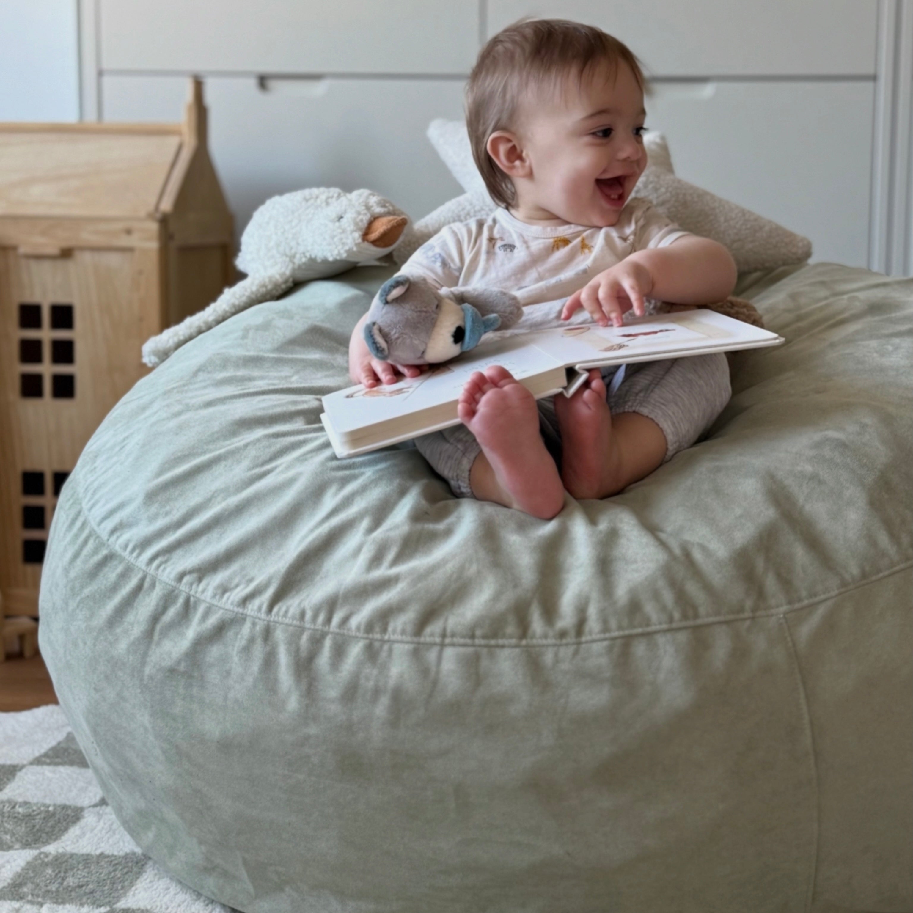 Sage Squishie Spot in Microsuede