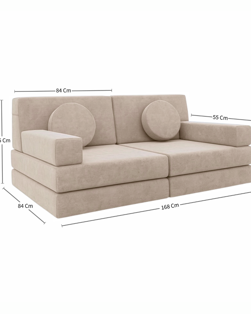 Oat Play Couch in Microsuede