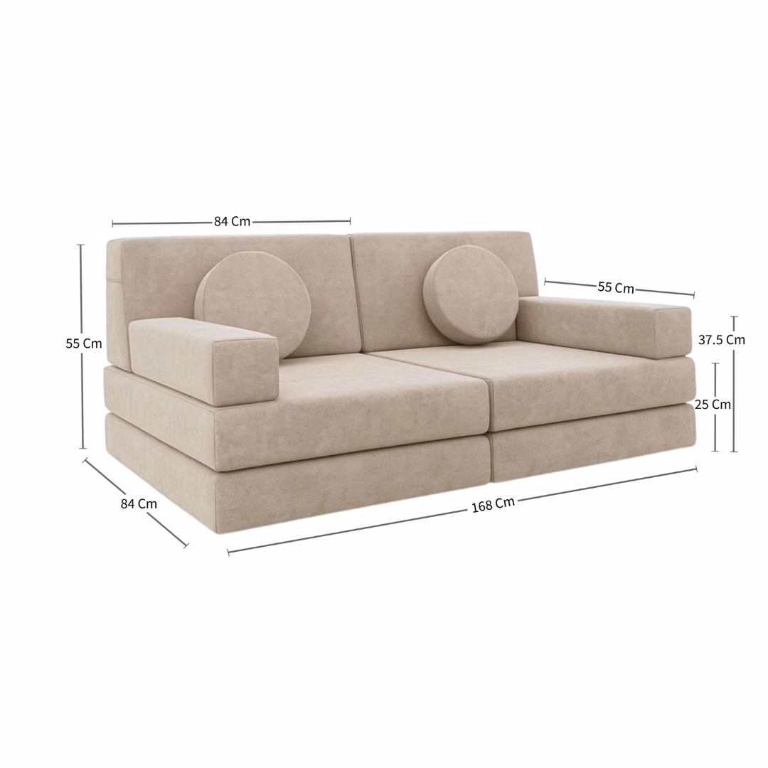 Oat Play Couch in Microsuede