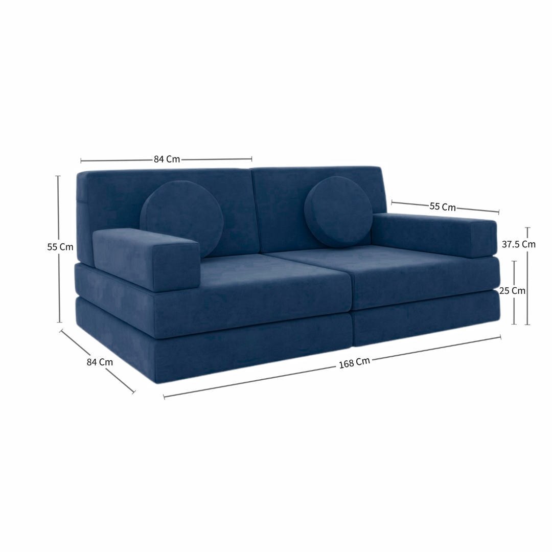 Midnight Play Couch in Microsuede