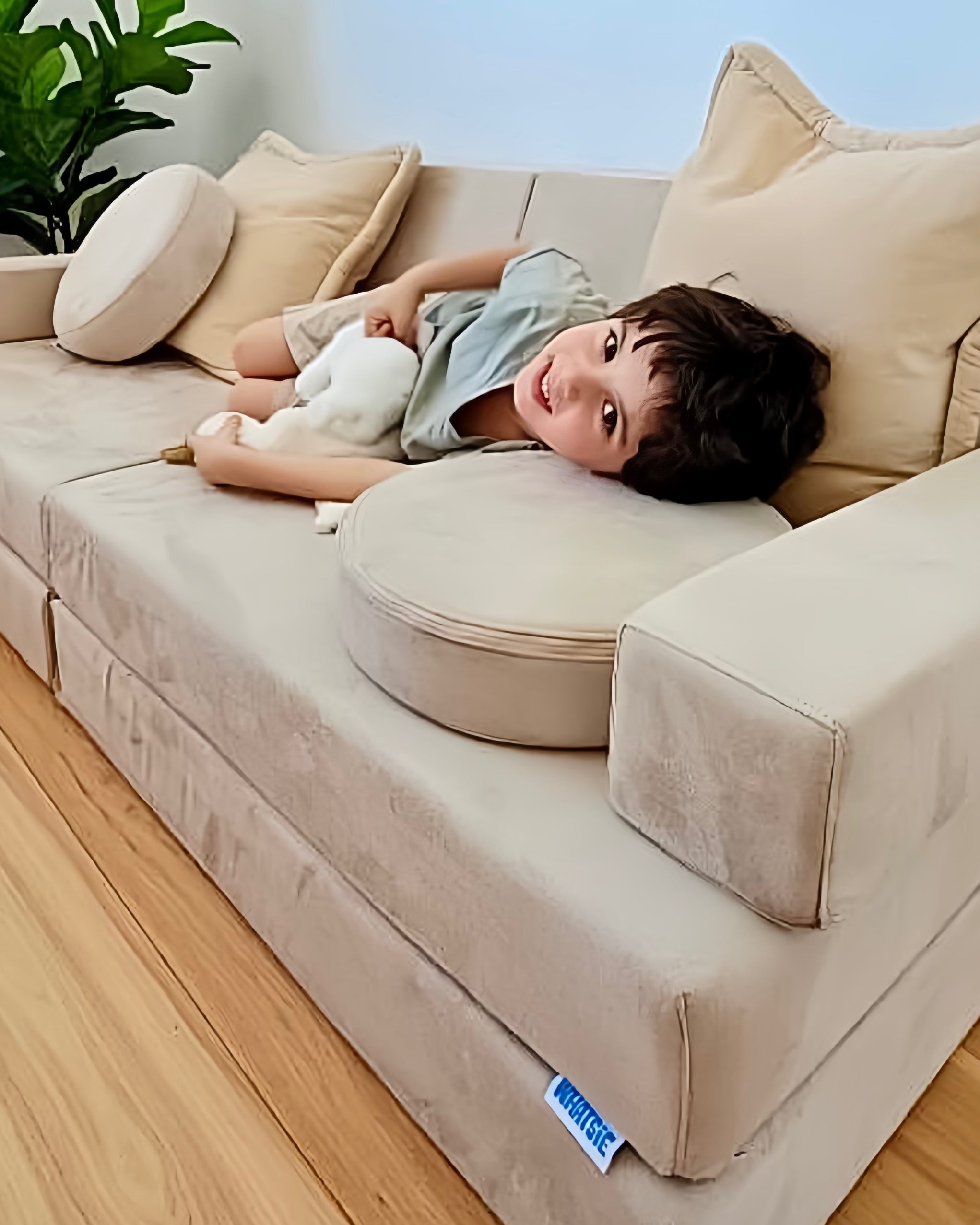 Oat Play Couch in Microsuede