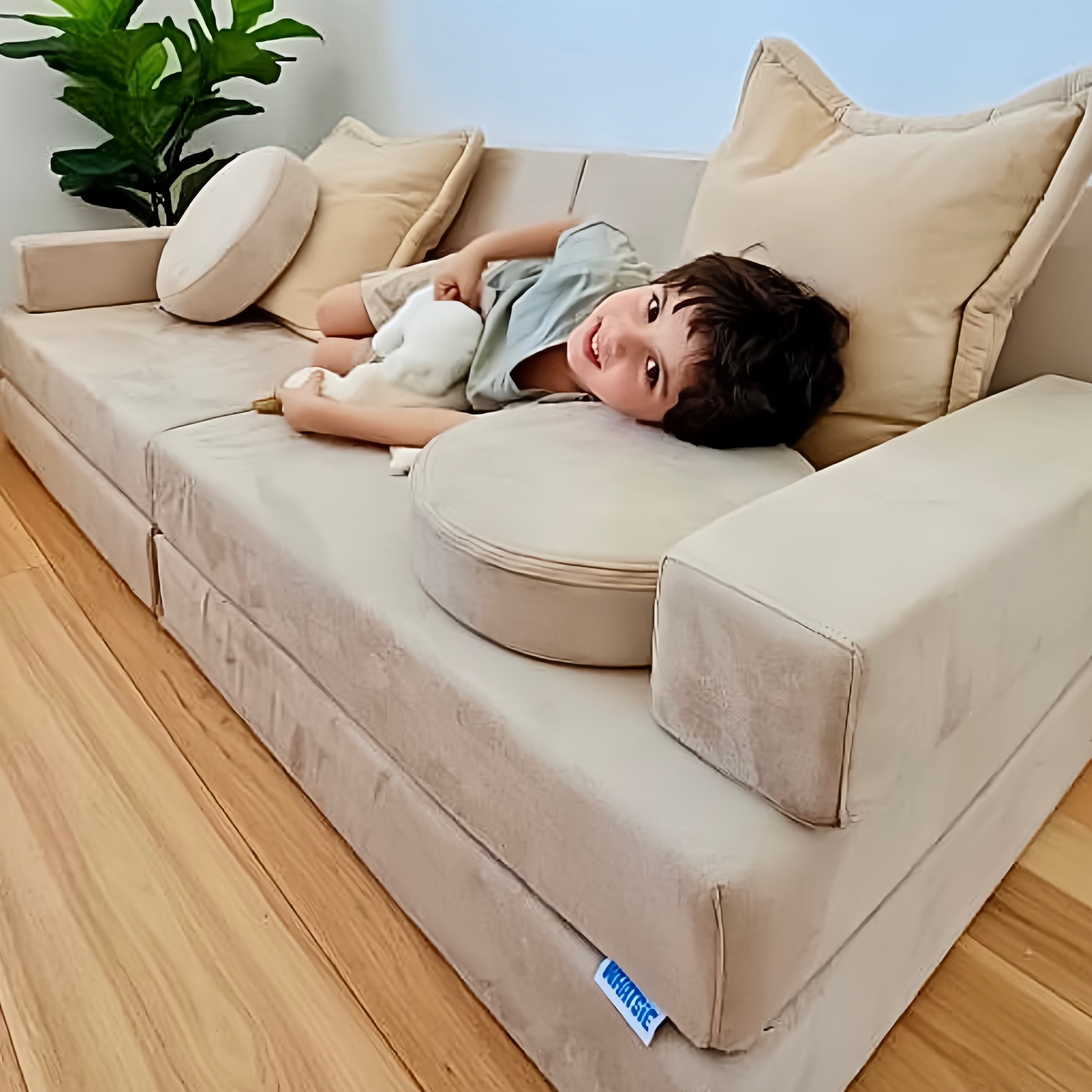 Oat Play Couch in Microsuede