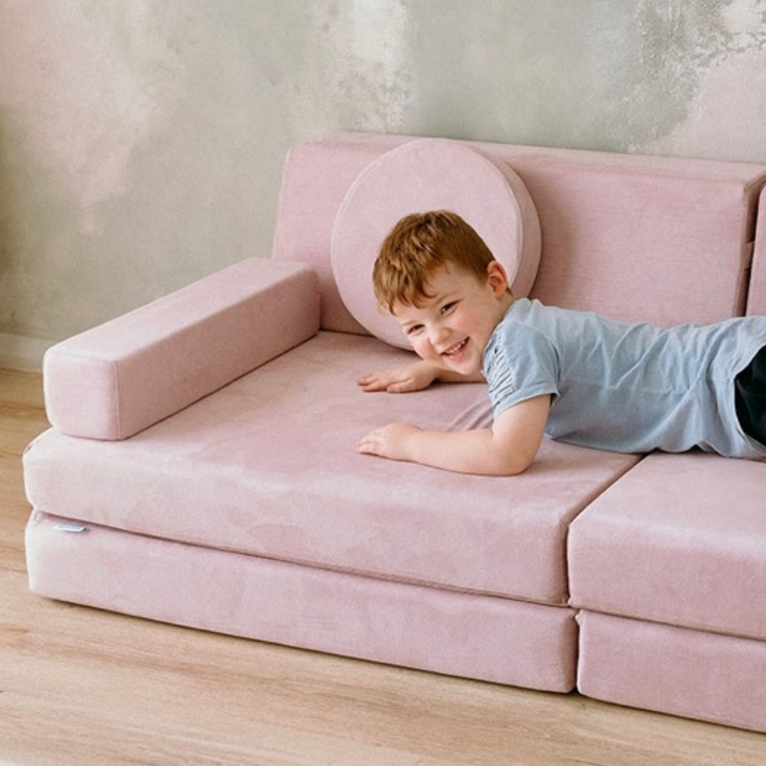 Lilac Play Couch in Microsuede
