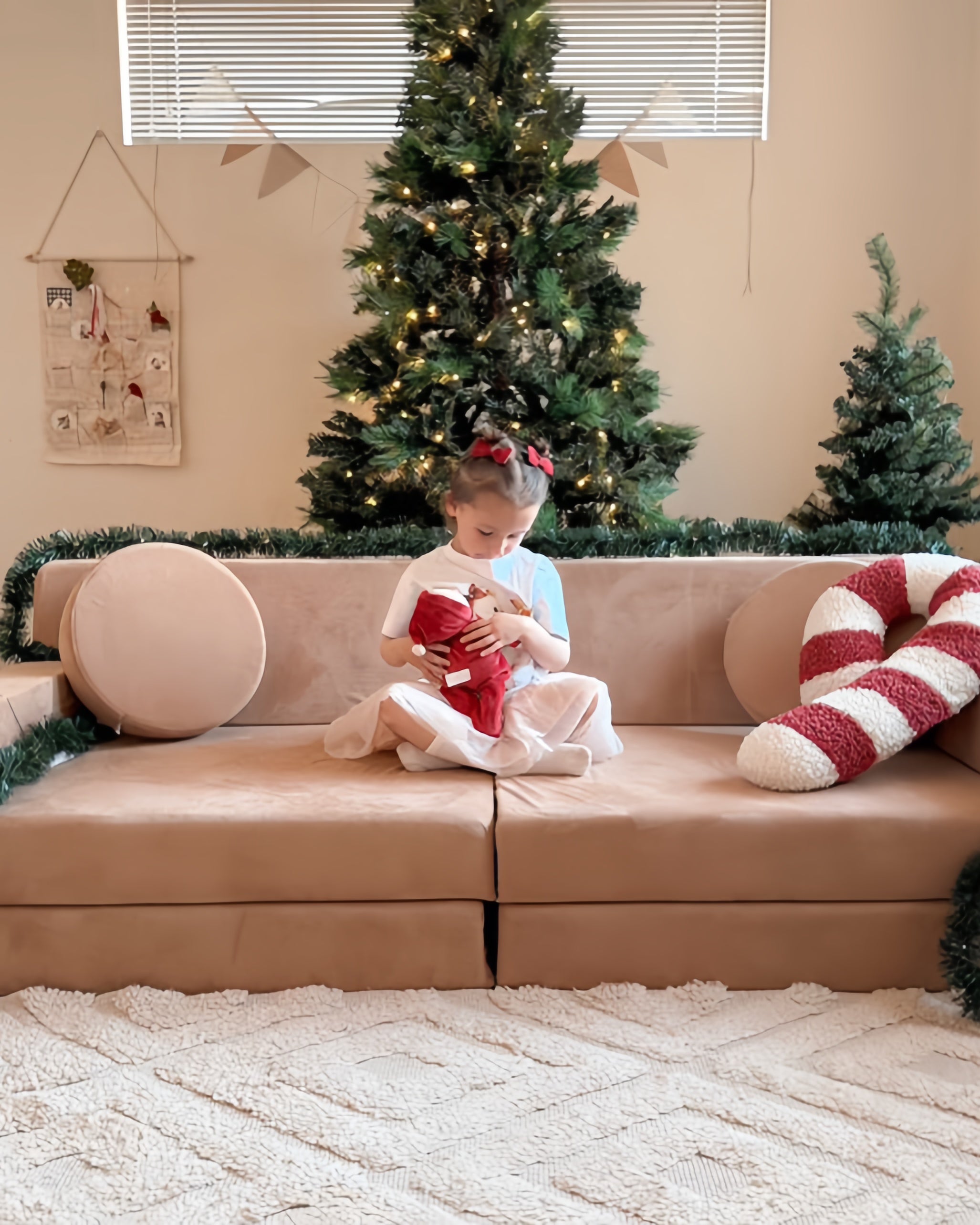 Gingerbread Play Couch in Microsuede