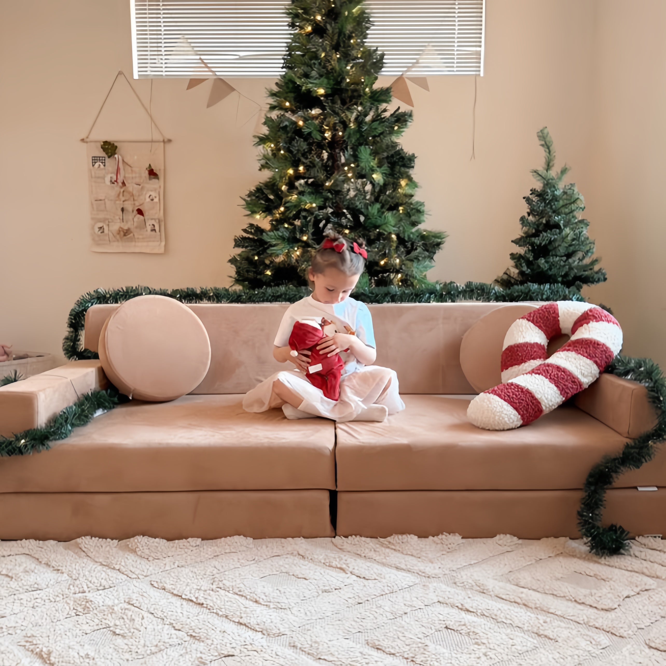 Gingerbread Play Couch in Microsuede