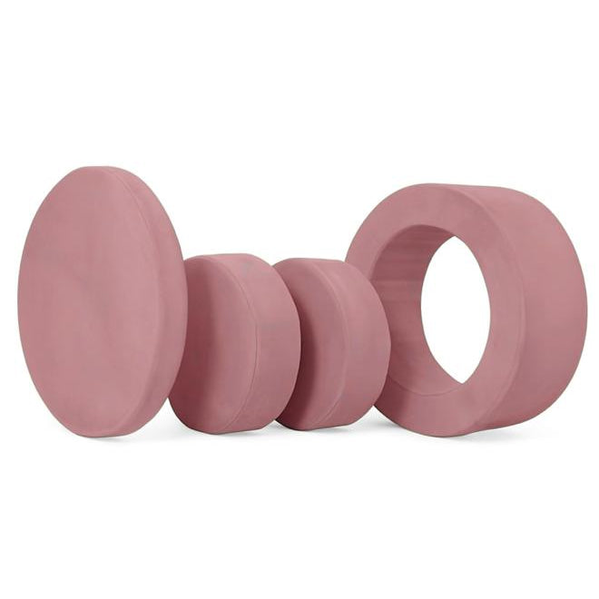 Single blush pink Whottie play ottoman – children’s play furniture for seating and imaginative play