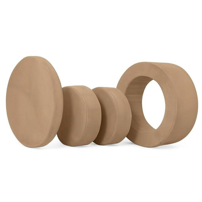 Gingerbread Whottie play ottoman stacked with ring piece – modular kids play furniture