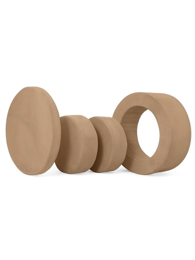 Gingerbread Whottie play ottoman stacked with ring piece – modular kids play furniture