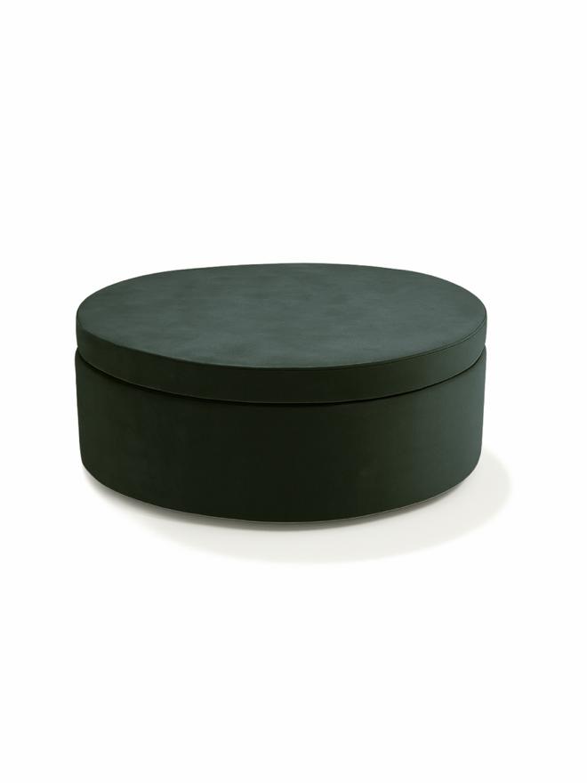 Single dark green Whottie play ottoman – children’s play furniture for seating and imaginative play