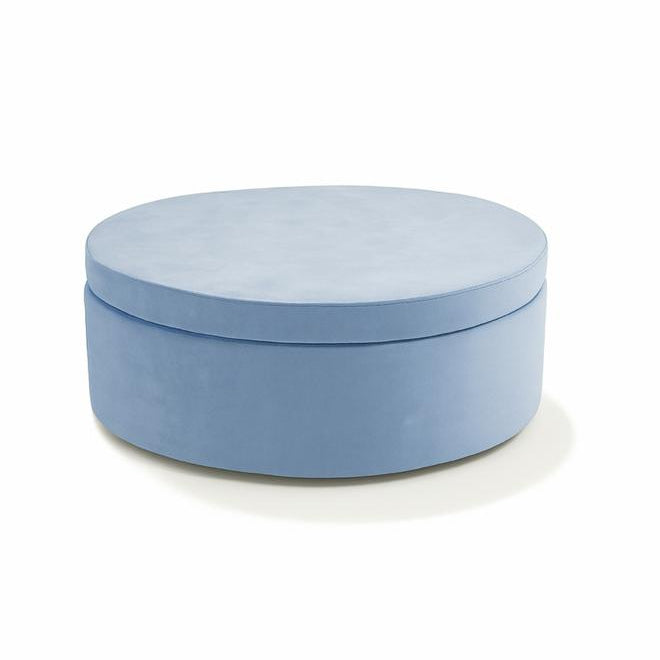 Single Whottie play ottoman in medium blue – versatile children’s play furniture