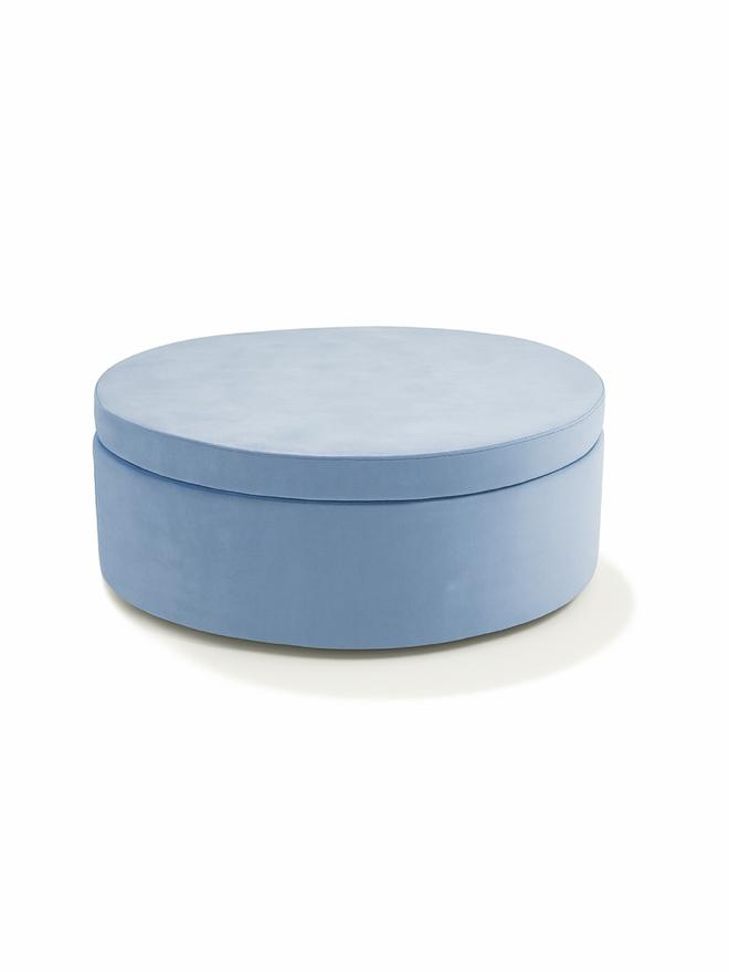 Single Whottie play ottoman in medium blue – versatile children’s play furniture