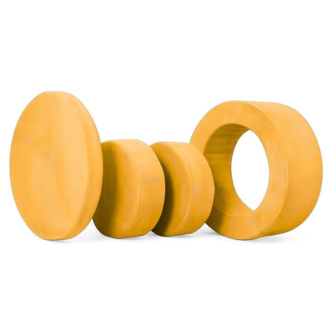 Mustard yellow Whottie play ottoman for kids