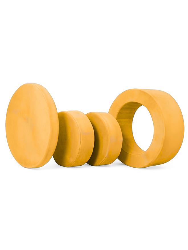 Mustard yellow Whottie play ottoman for kids