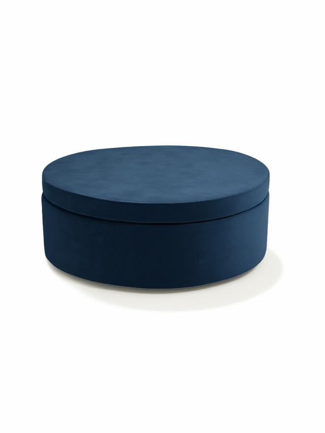 Single dark blue Whottie play ottoman – children’s play furniture for seating and imaginative play